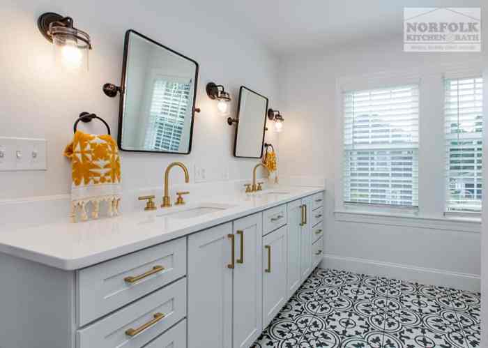 Black gold and white bathroom decor