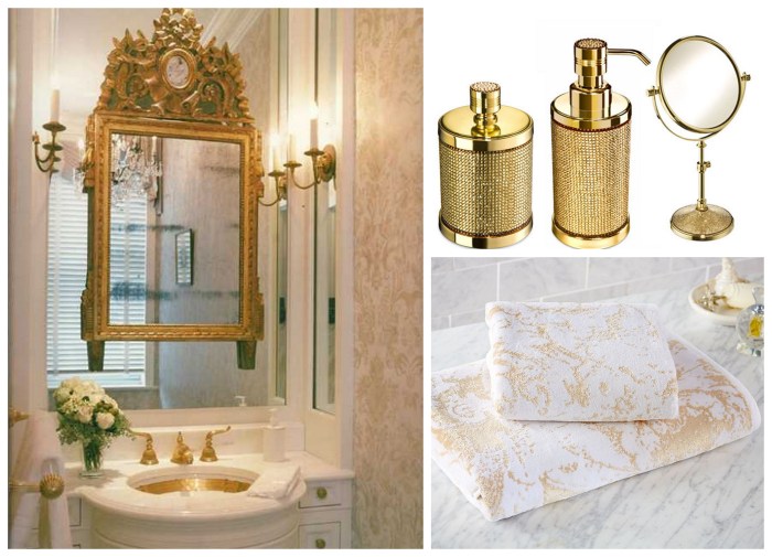 Gold bathroom wall decor