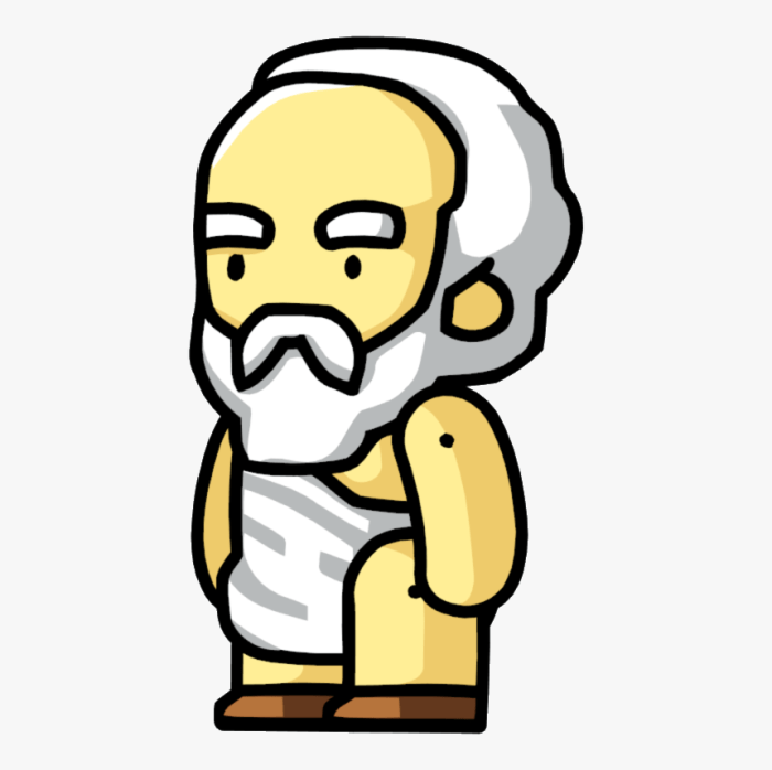 Socrates thinking drawing easy no background