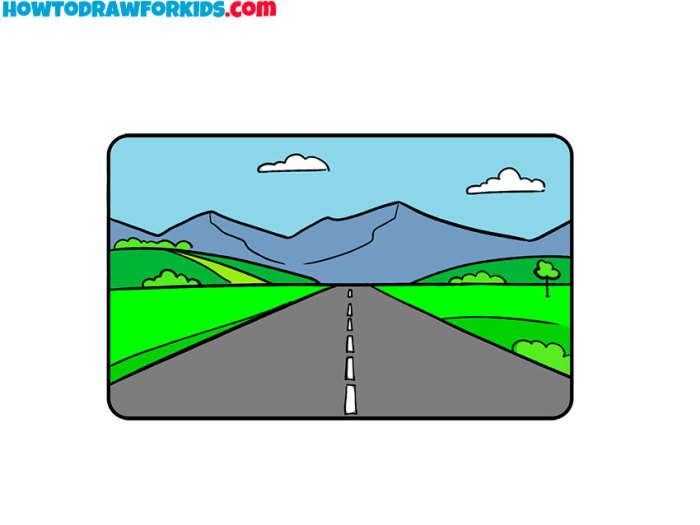 Easy drawing of road sign