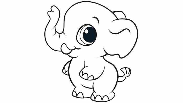 Cute baby elaphant animals coloring pages