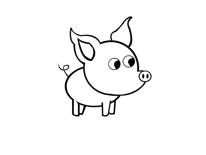 Easy drawing of a hog