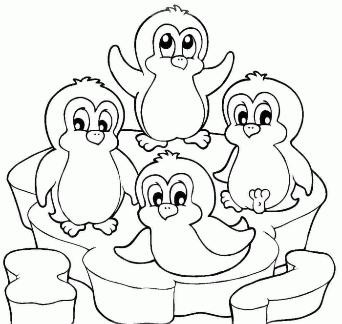 Cute animal coloring pages pinguins