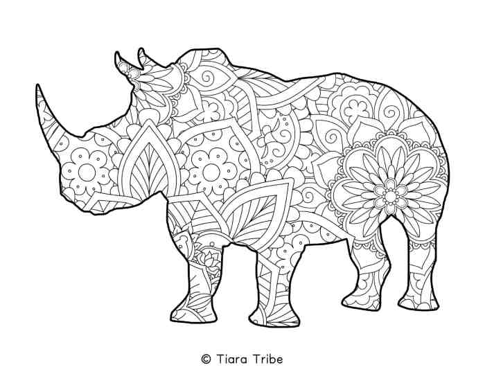 Mandala animals coloring pages