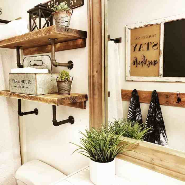 Rustic bathroom wall decor