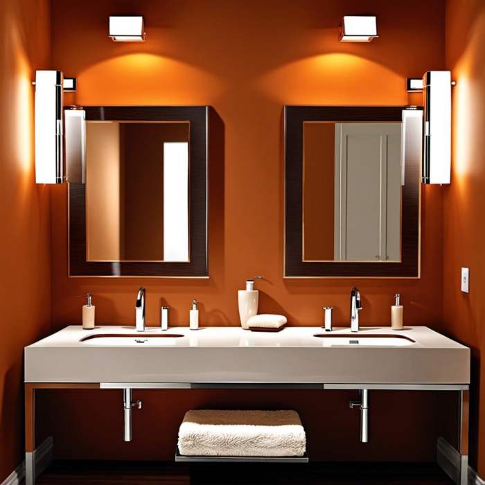 Burnt orange bathroom decor