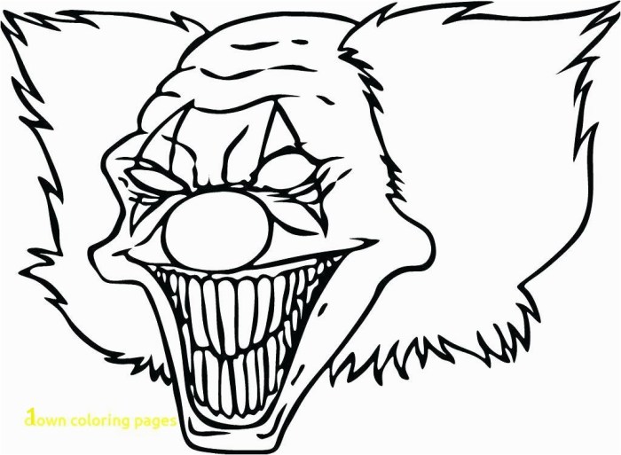 Easy scary female clown drawing