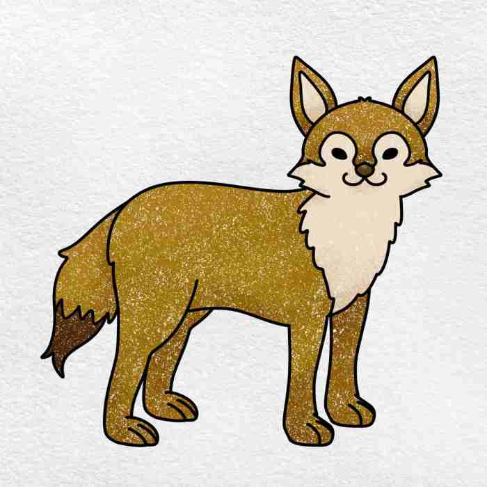 Coyote drawing easy for kids