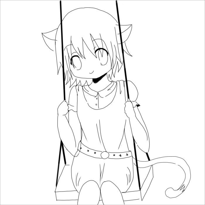 Coloring pages anime cats