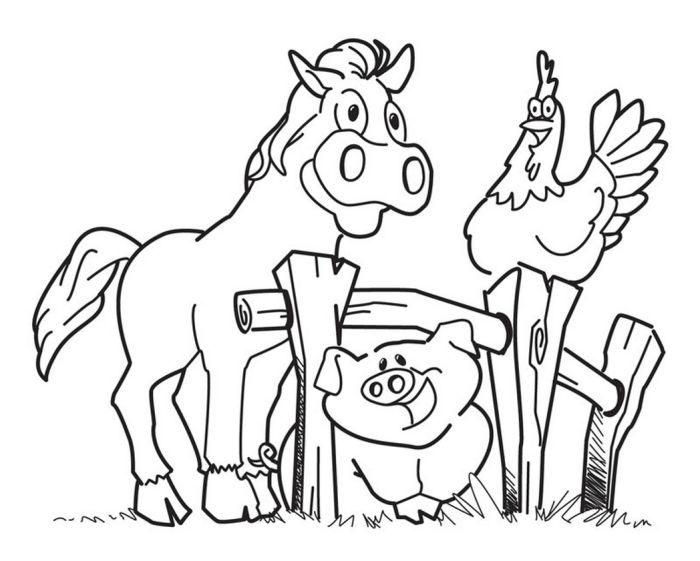 Coloring pages animals farm