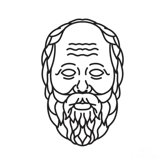 Socrates thinking drawing easy no background