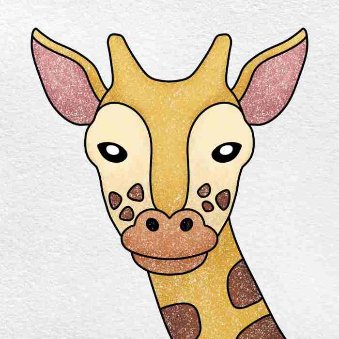 Giraffe with an oxpecker bird easy drawing