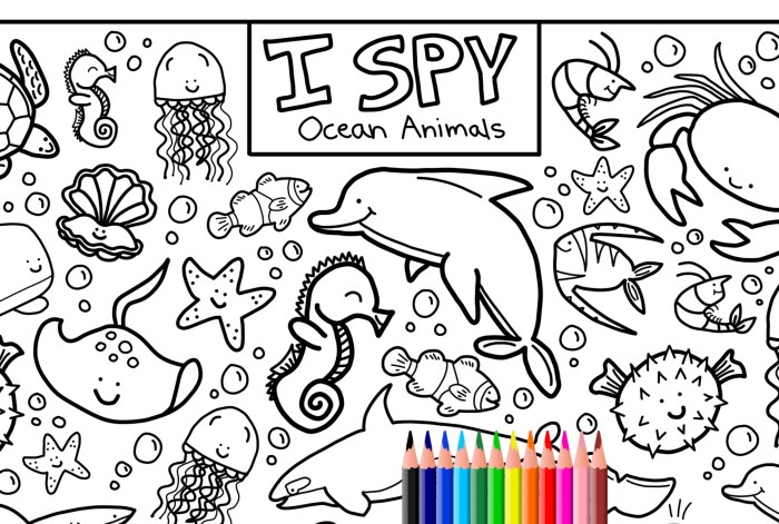 Preschool sea animal coloring pages