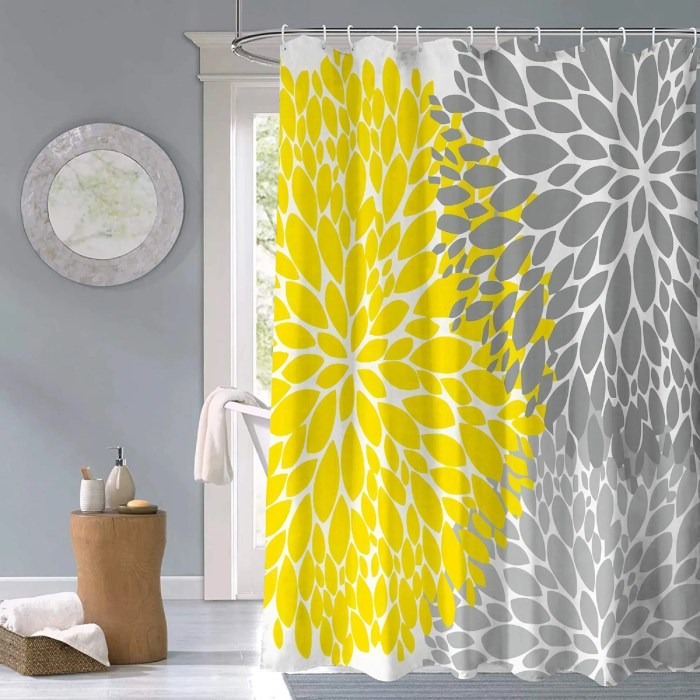 Black and yellow bathroom decor