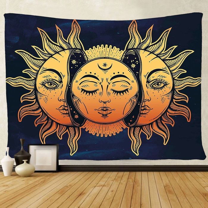 Sun and moon bathroom decor