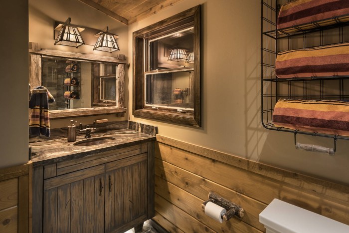 Rustic bathroom wall decor