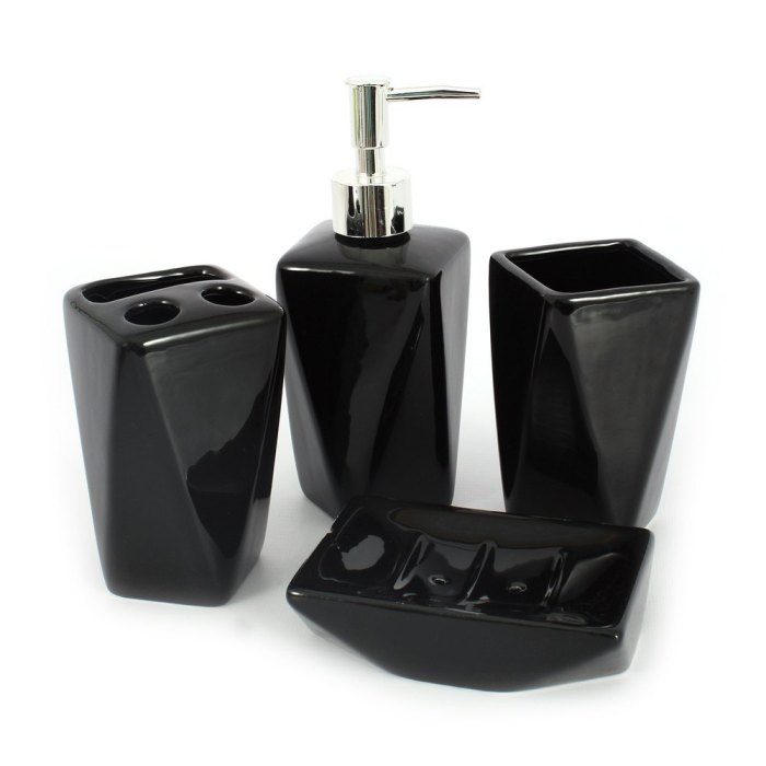 Black bathroom decor sets