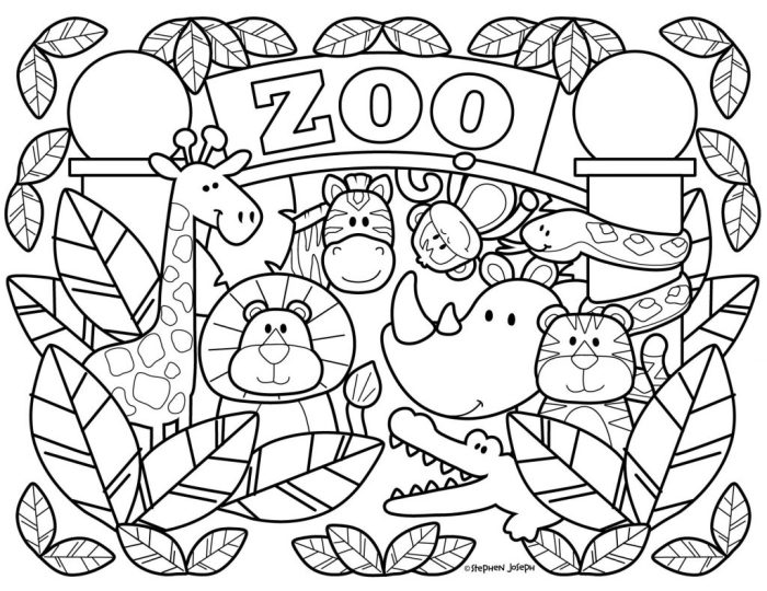 Coloring pictures printable zoo animal