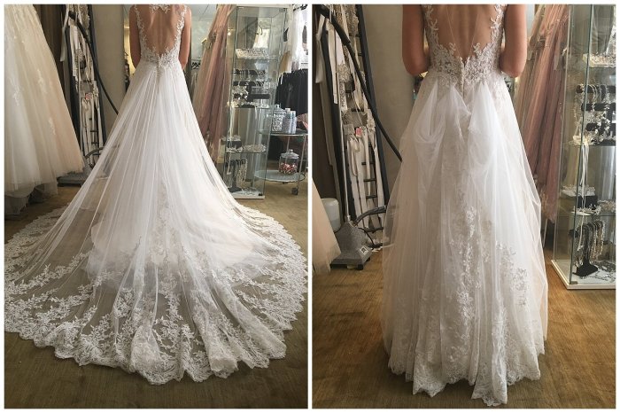 Bustle a wedding dress train