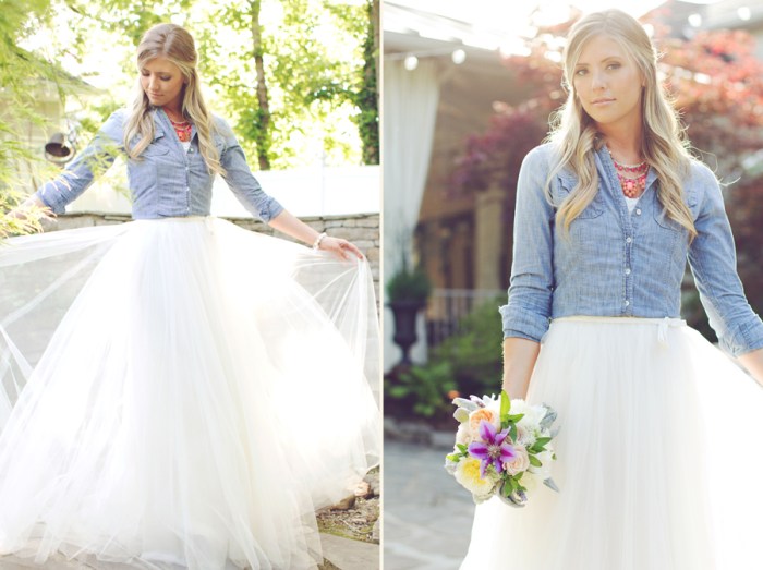 Blue jean wedding dress