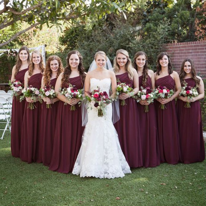 Wedding dresses wine color