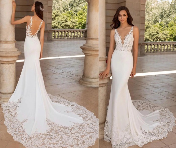 Wedding dresses v neck mermaid