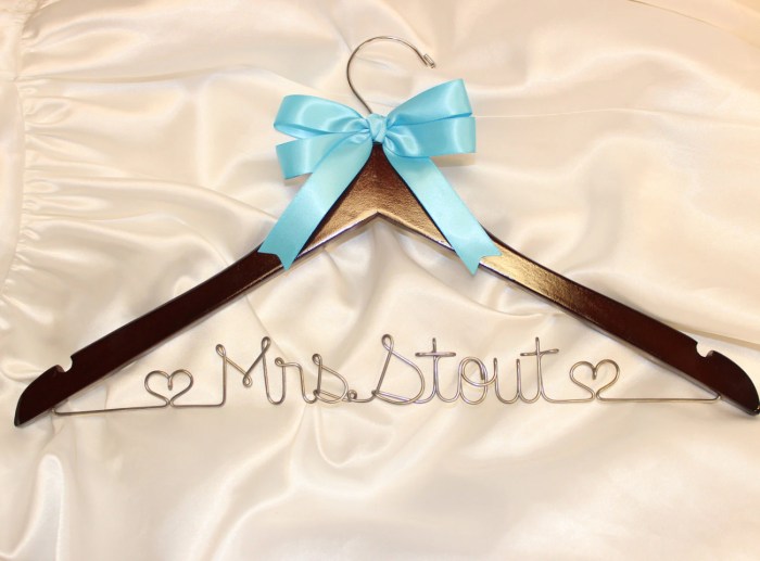 Custom hangers for wedding dress